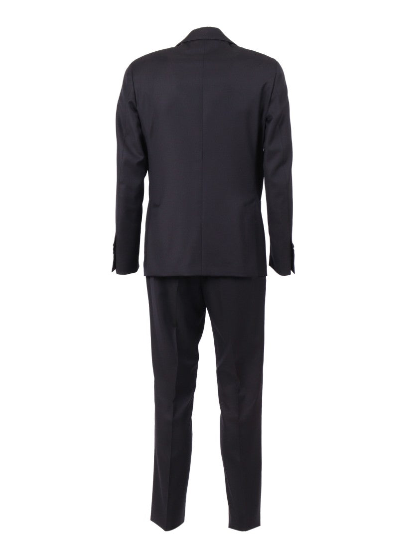 Lardini Tailored Black Suit With Notch Lapels And Tapered Fit