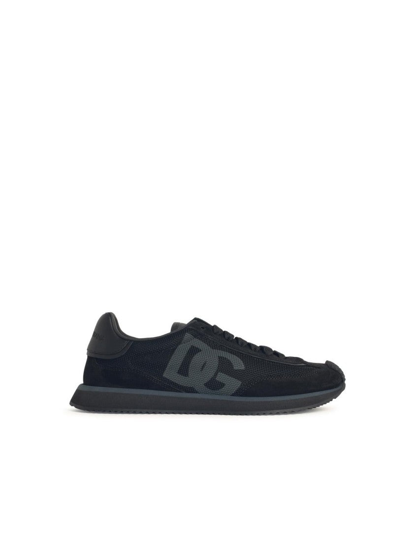 Dolce & Gabbana 'Cushion' Black Leather Blend Sneakers