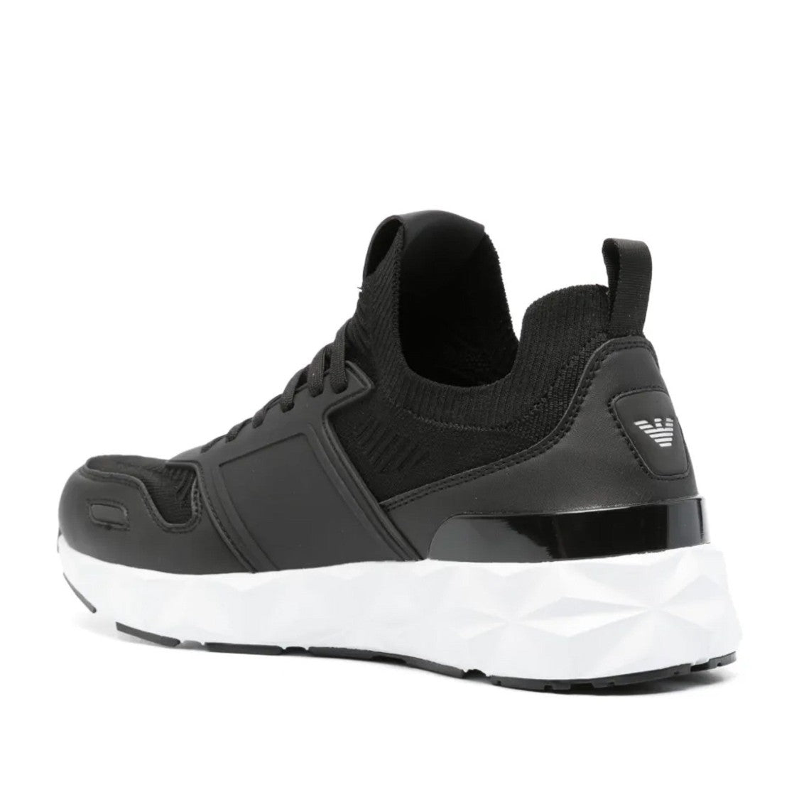 Ea7 Emporio Armani Black Sophisticated Textured Sole Sneakers
