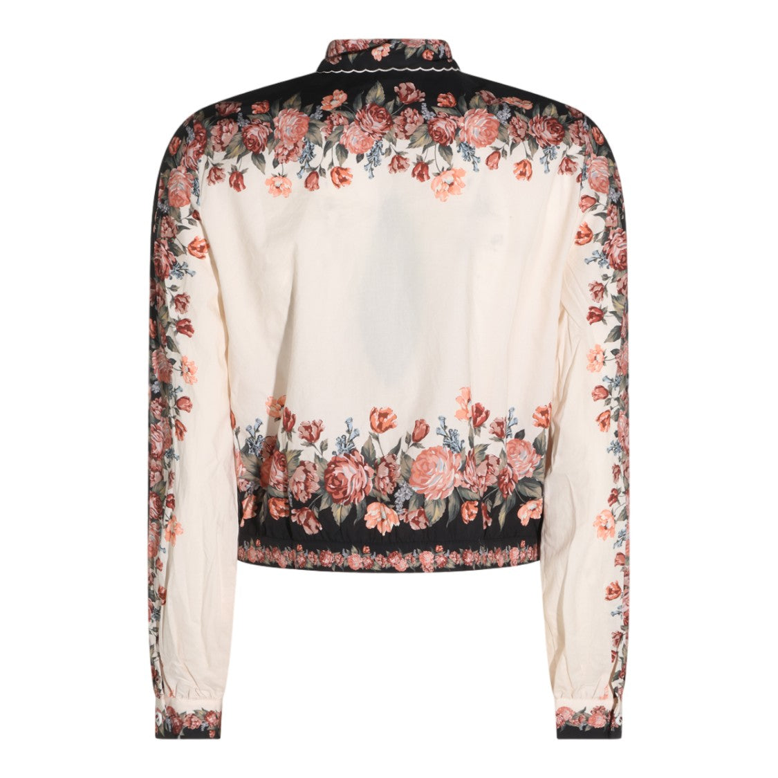 Farm Rio Floral Bow Tie Lace High Neck Shirt