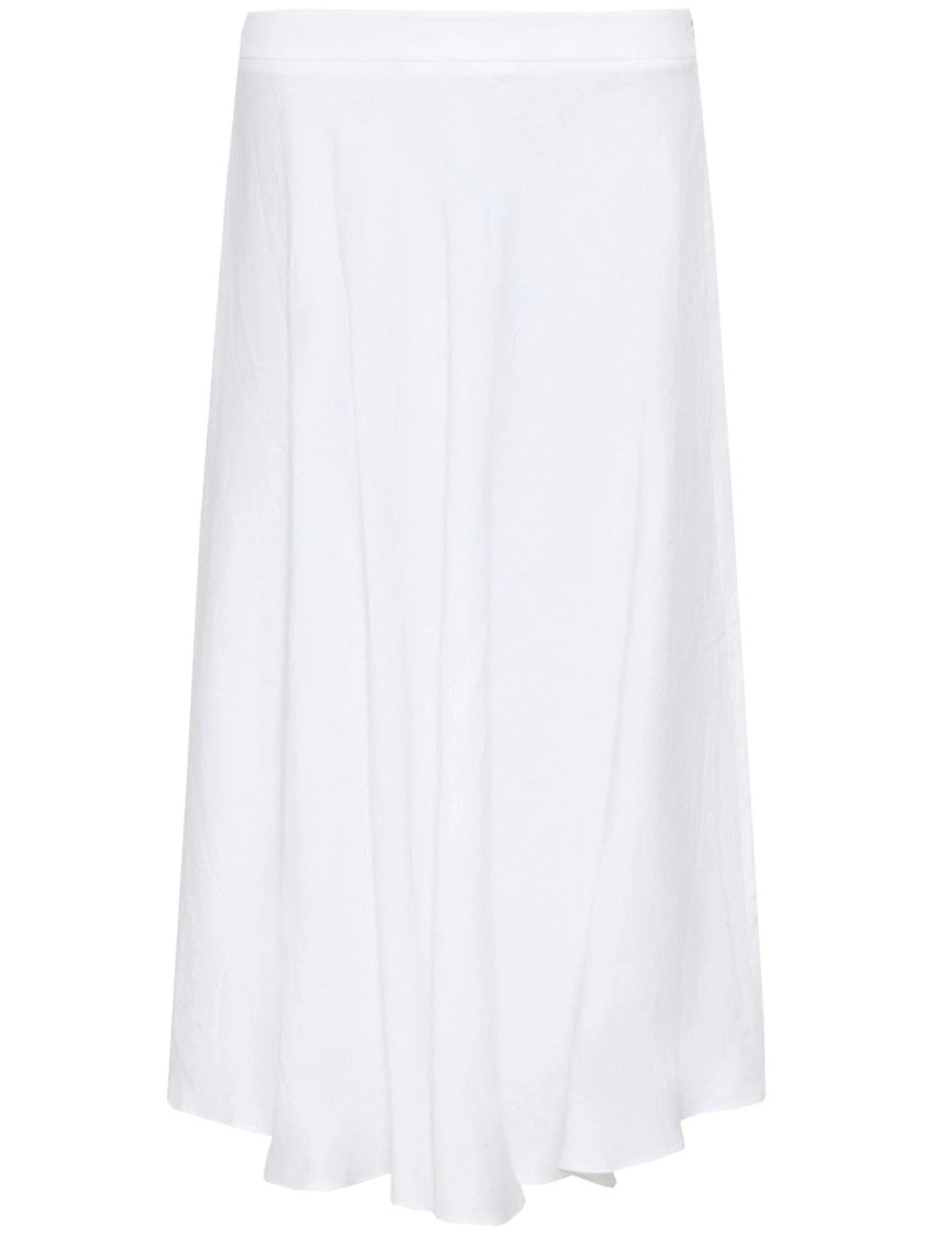 Marella Black Mllgiostra Flowing Midi Linen Skirt