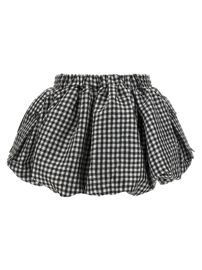 Ganni Crinkled Check Mini Bubble' Skirt
