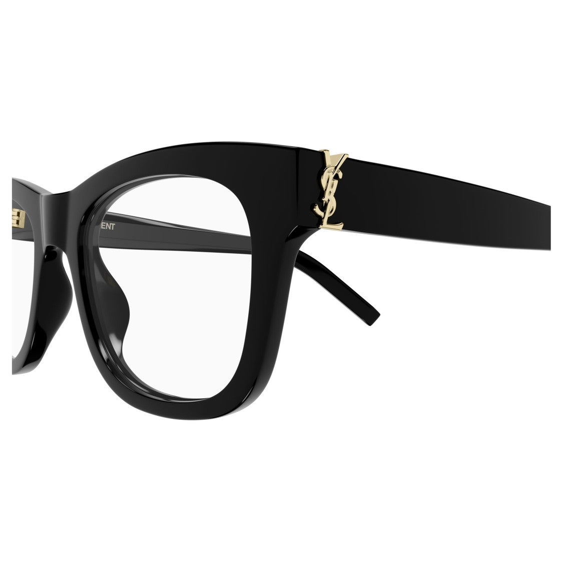 Saint Laurent Rectangular Frame Eyeglasses With Gold Hardware Detail