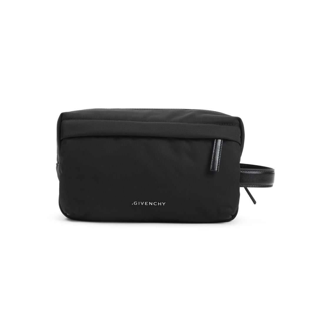 Givenchy Elegant Black Polyamide Beauty Case With Leather Handle