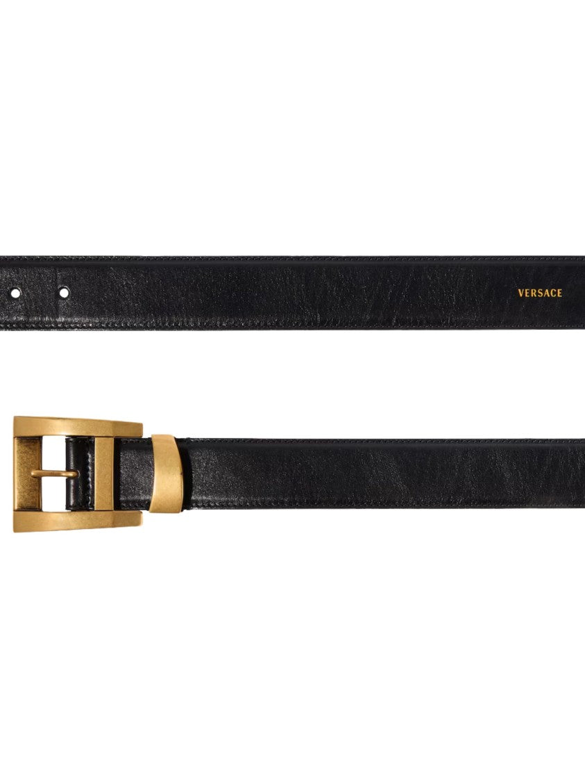 Versace Black Versace Signature Leather Belt