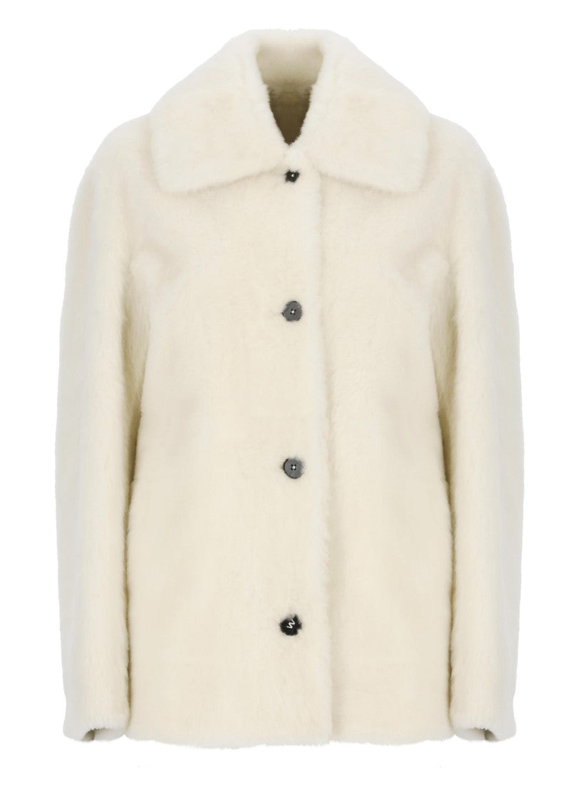 Jil Sander Ivory Fur Jacket