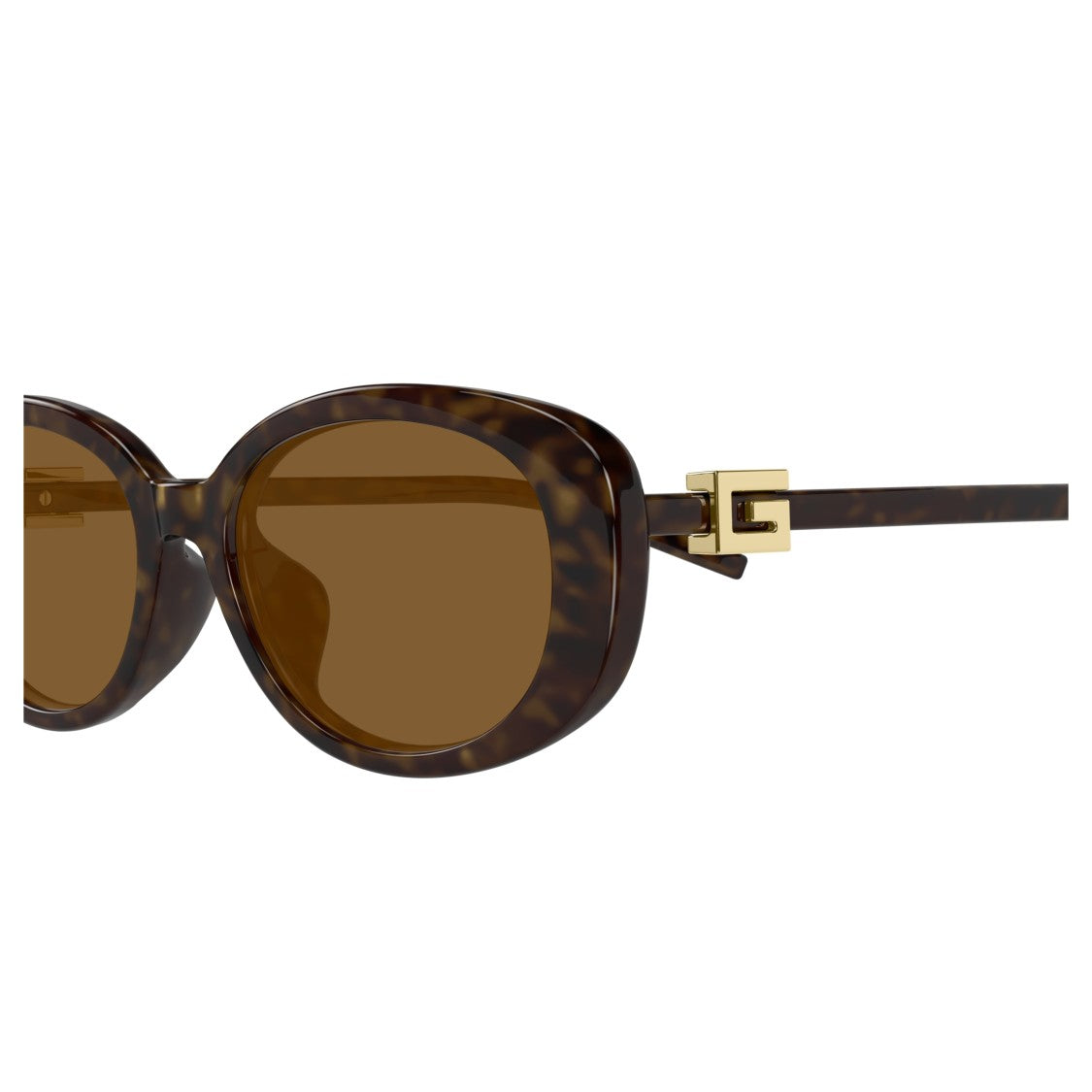 Gucci Gg1684sa Oval-Shaped Tortoiseshell Sunglasses