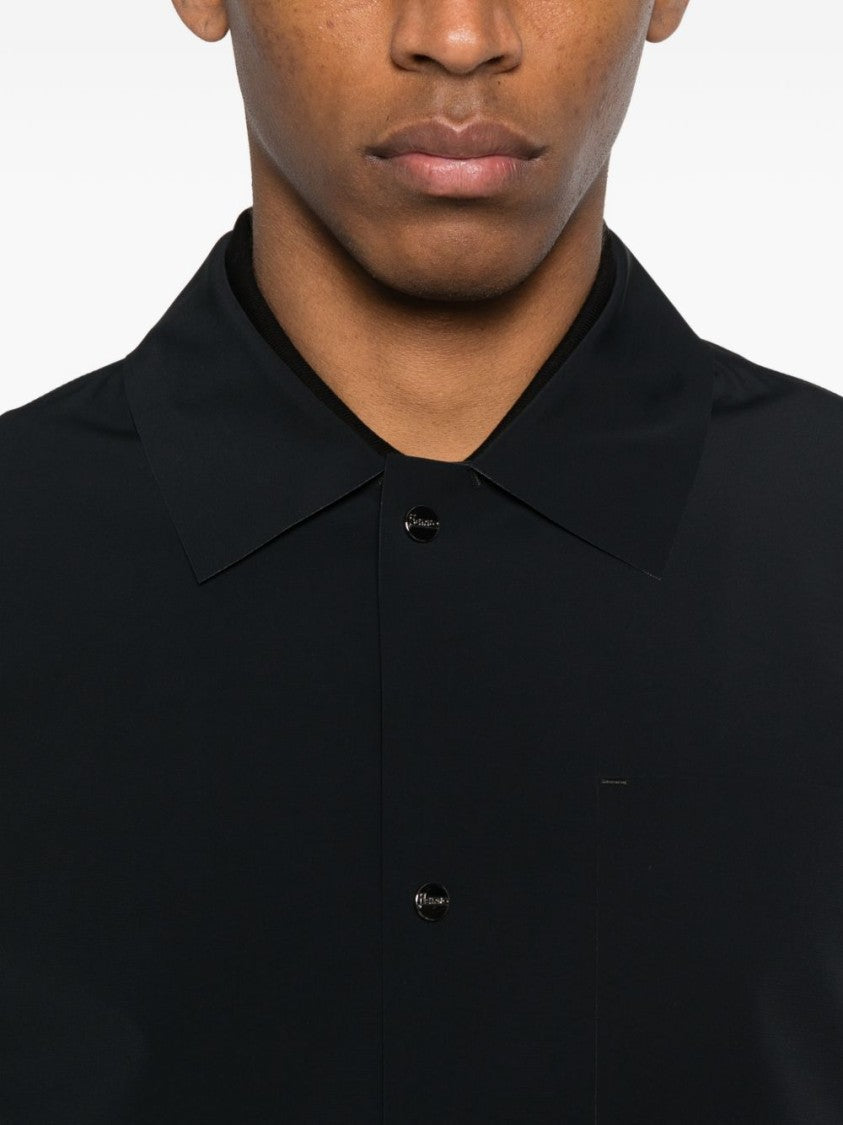 Herno Black Button-Up Shirt With Classic Collar