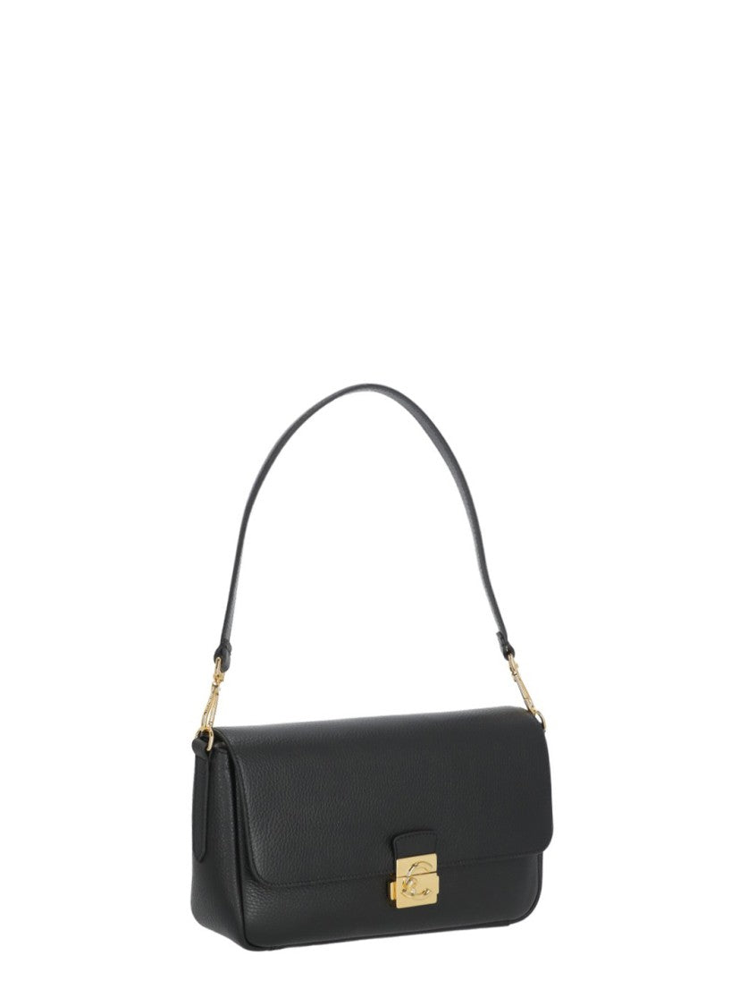 Coccinelle Textured Leather Shoulder Bag With Gold-Tone Lock