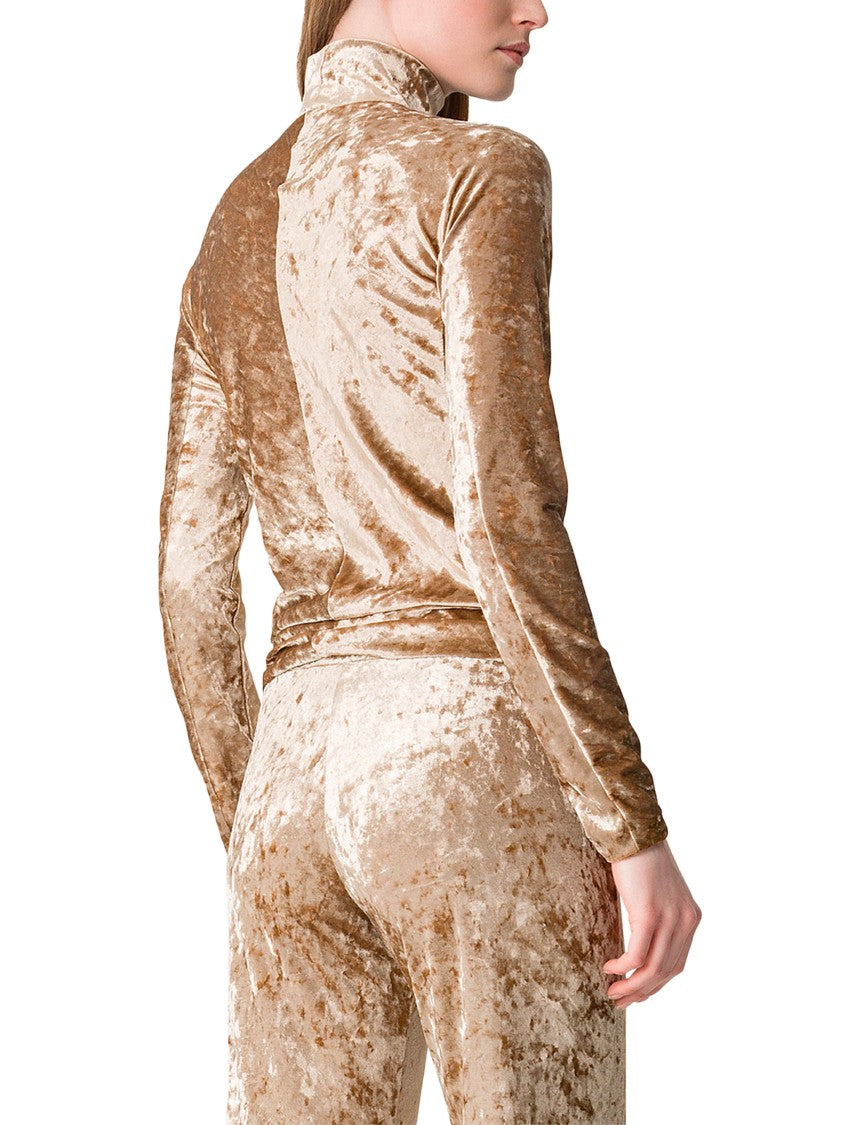Forte Forte Iridescent Stretch Velvet Turtleneck T-Shirt
