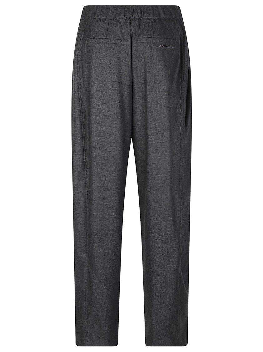 Ermanno Firenze Grey Relaxed-Fit Tapered-Leg Loose Pants