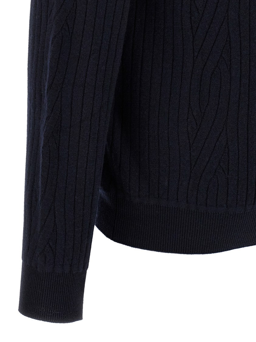 Brioni Ribbed And Braid Sweater