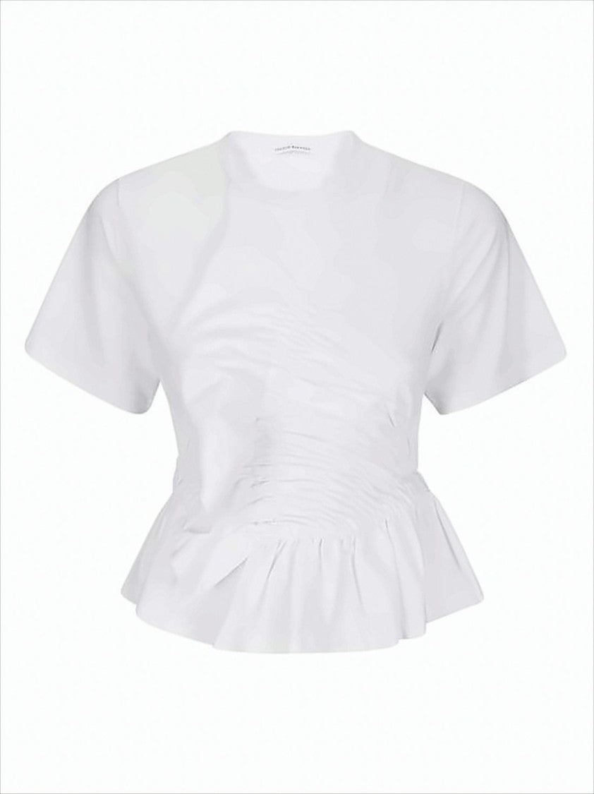 Cecilie Bahnsen Fitted Ruched Peplum Top