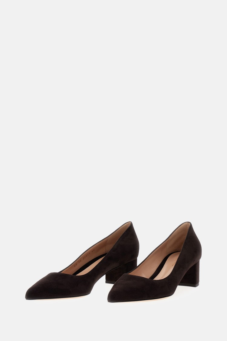 Gianvito Rossi Decollette Piper Pump In Soft Suede With Pointed Toe