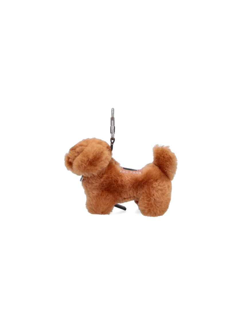 Anya Hindmarch Plush Dog-Shaped Keychain With Detailed Features