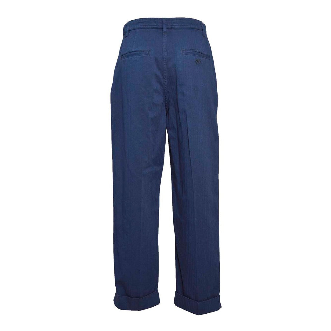 Etro Blue Denim Pants With Herringbone Pattern