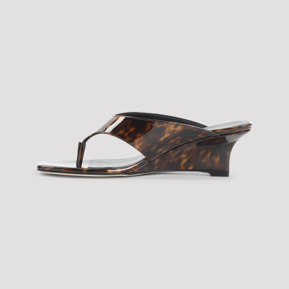 Stuart Weitzman Wedge Sandals With Glossy Tortoiseshell Pattern