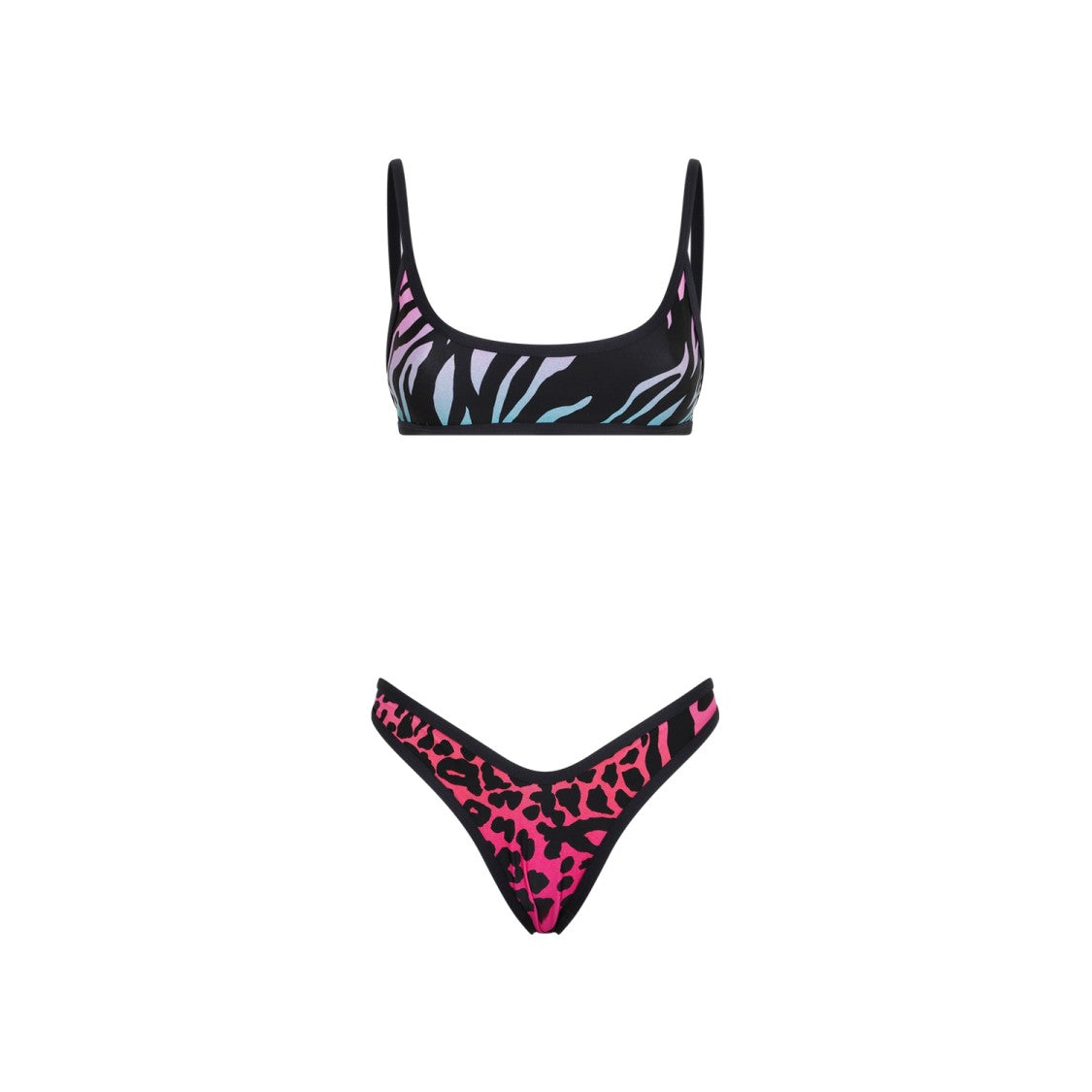 The Attico Multicolor Animalier Bikini