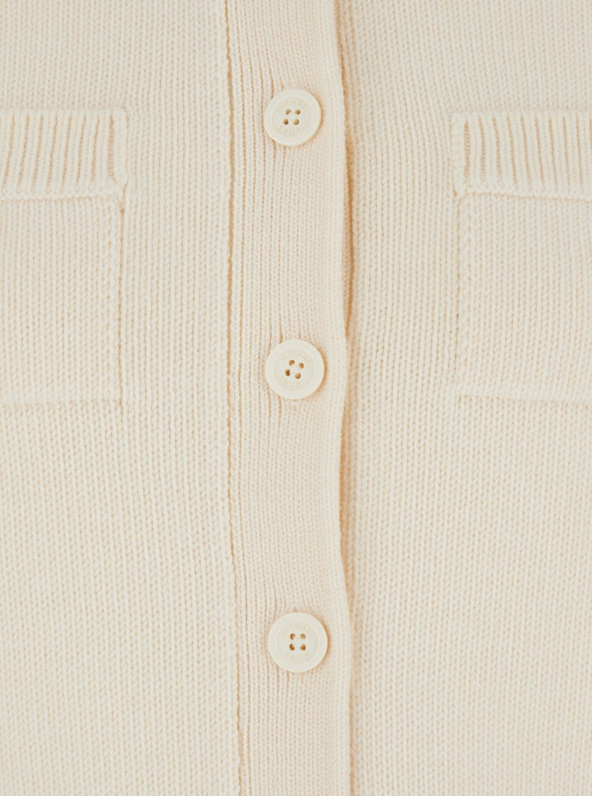 Michael Michael Kors White Crewneck Cardigan