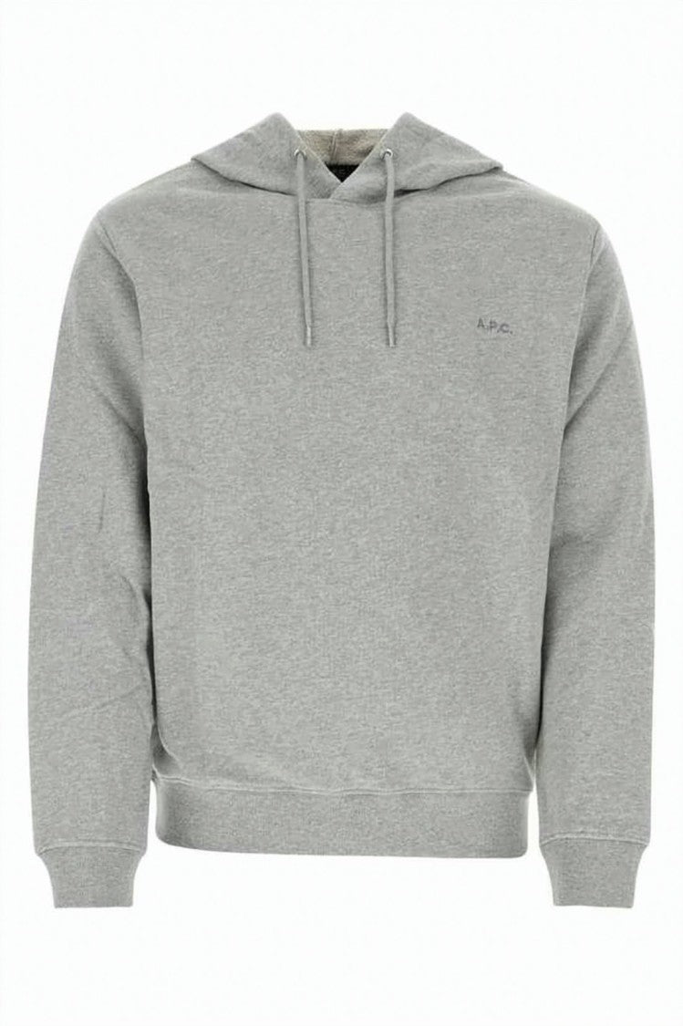 A.P.C. Light Grey Hoodie With Drawstring Hood And Subtle Logo