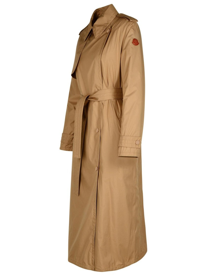 Moncler Barbetane' Beige Polyester Trench Coat