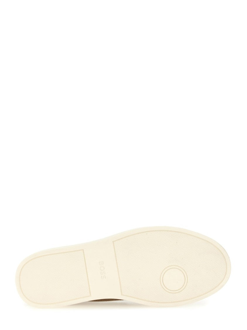 Boss Soft Suede Sneakers With Contrasting Rubber Sole