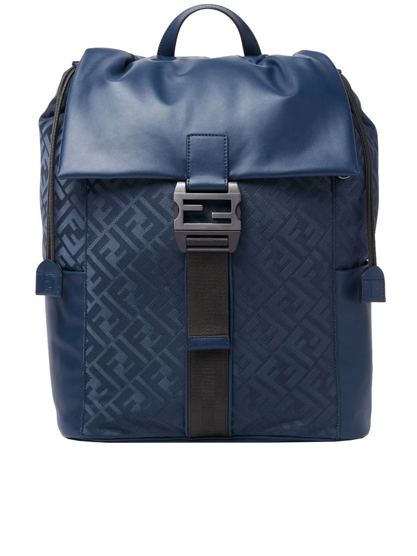 Fendi Baguette Grace Monogrammed Nylon Flap Backpack
