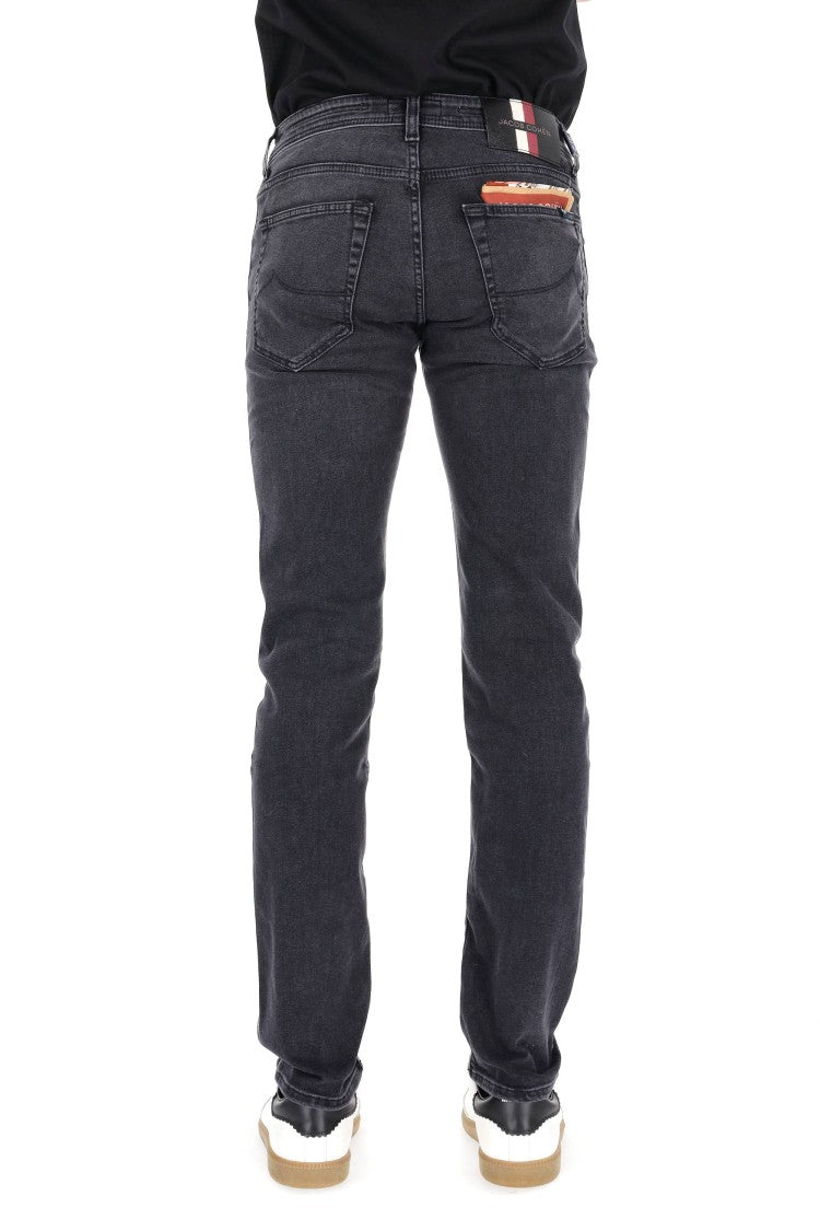 Jacob Cohen Saffiano Label Cotton-Modal Stretch Jeans Nick Fit