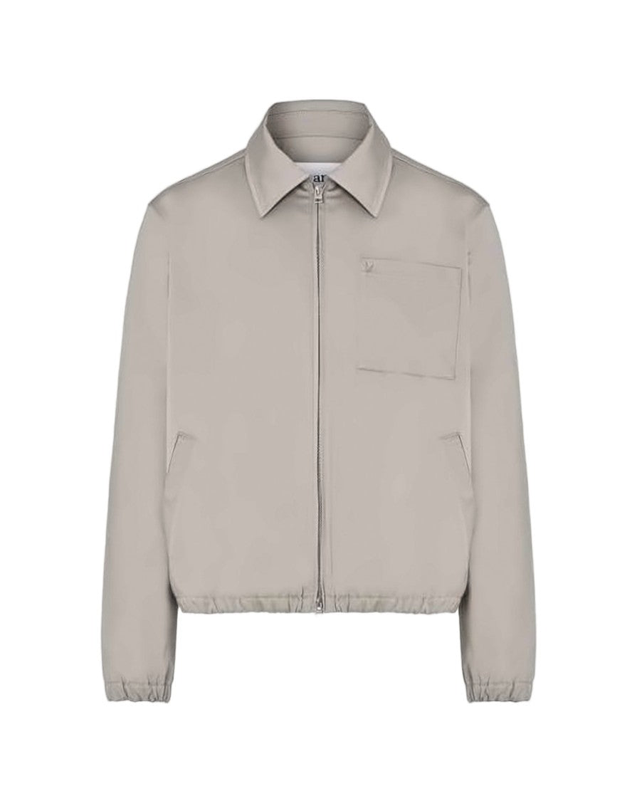 Ami Paris Minimalist Cotton Jacket With Front Zipper