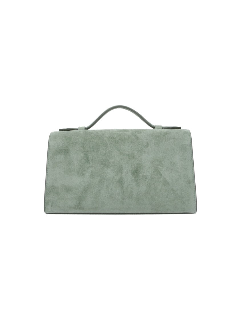 Savette Green Suede Symmetry Clutch
