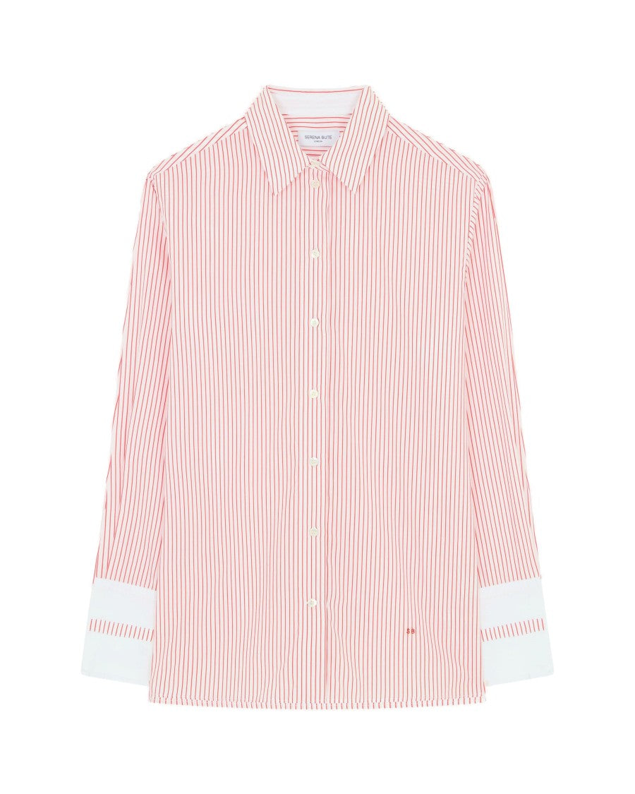 Serena Bute Striped Oversized Shirt '25 - Red/White