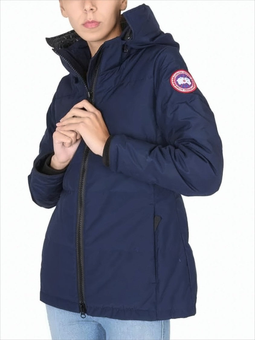 Canada Goose Structured Blue Quilted Down Coat With High Collar