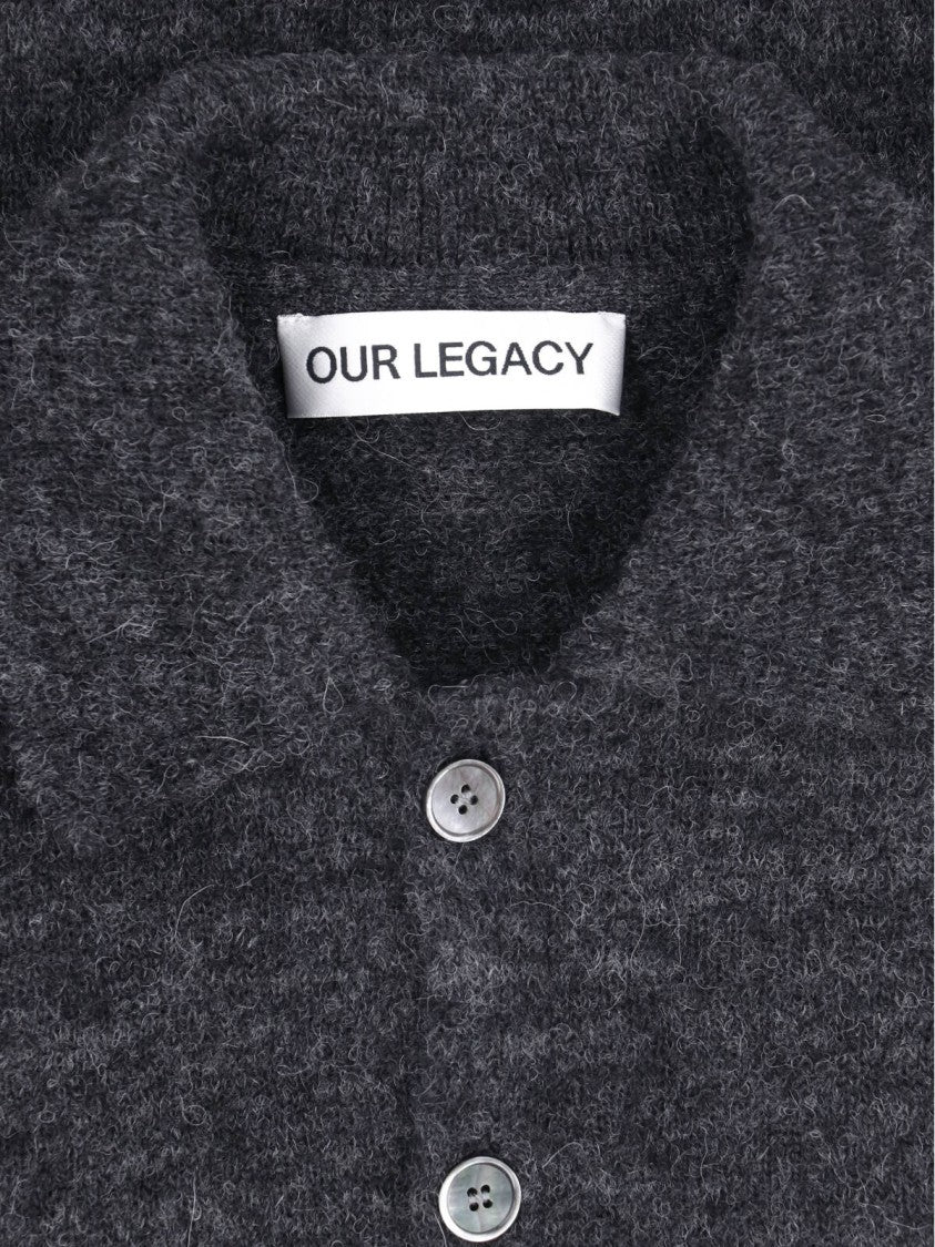 Our Legacy Grey Mazzy Alpaca-Blend Polo Shirt