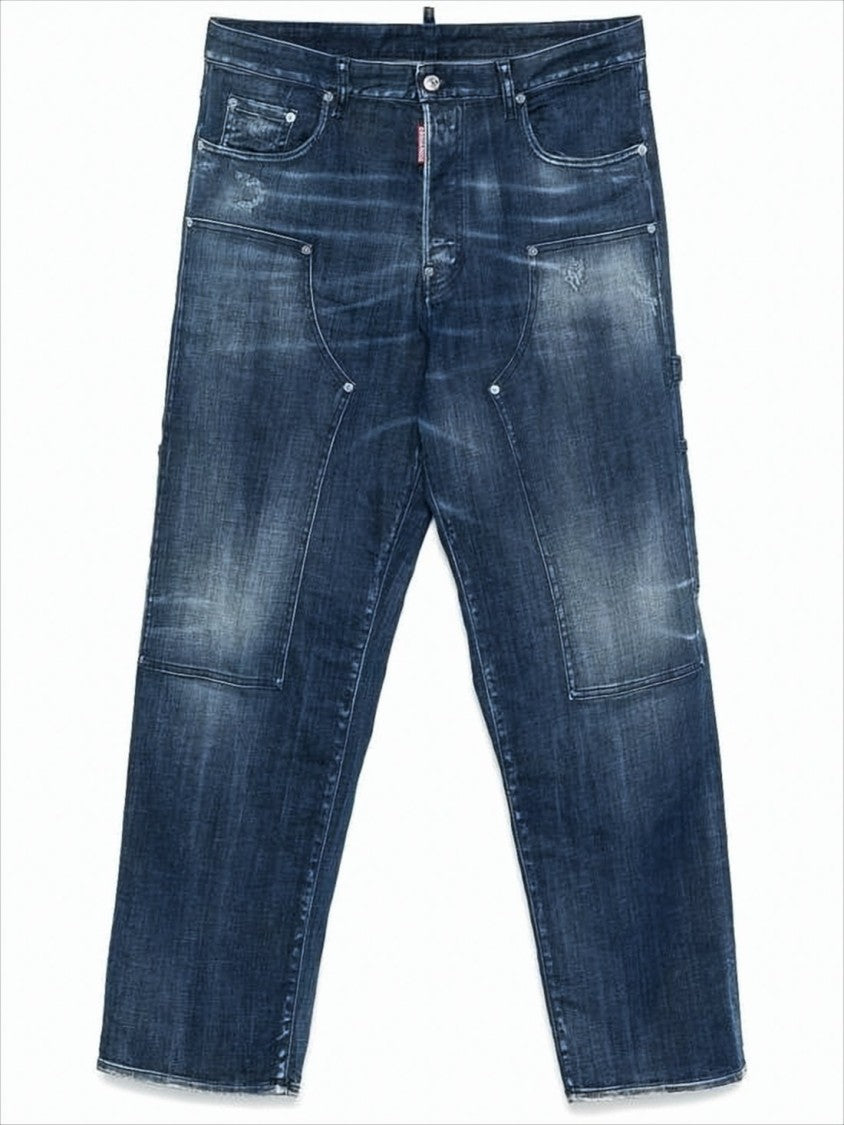 Dsquared2 Relaxed-Fit Denim Pants With Distressed Finish