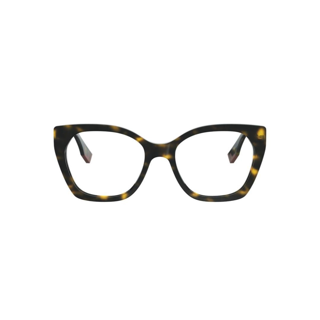 Fendi Fe50136i Bold Oversized Square Frame Tortoiseshell Eyeglasses