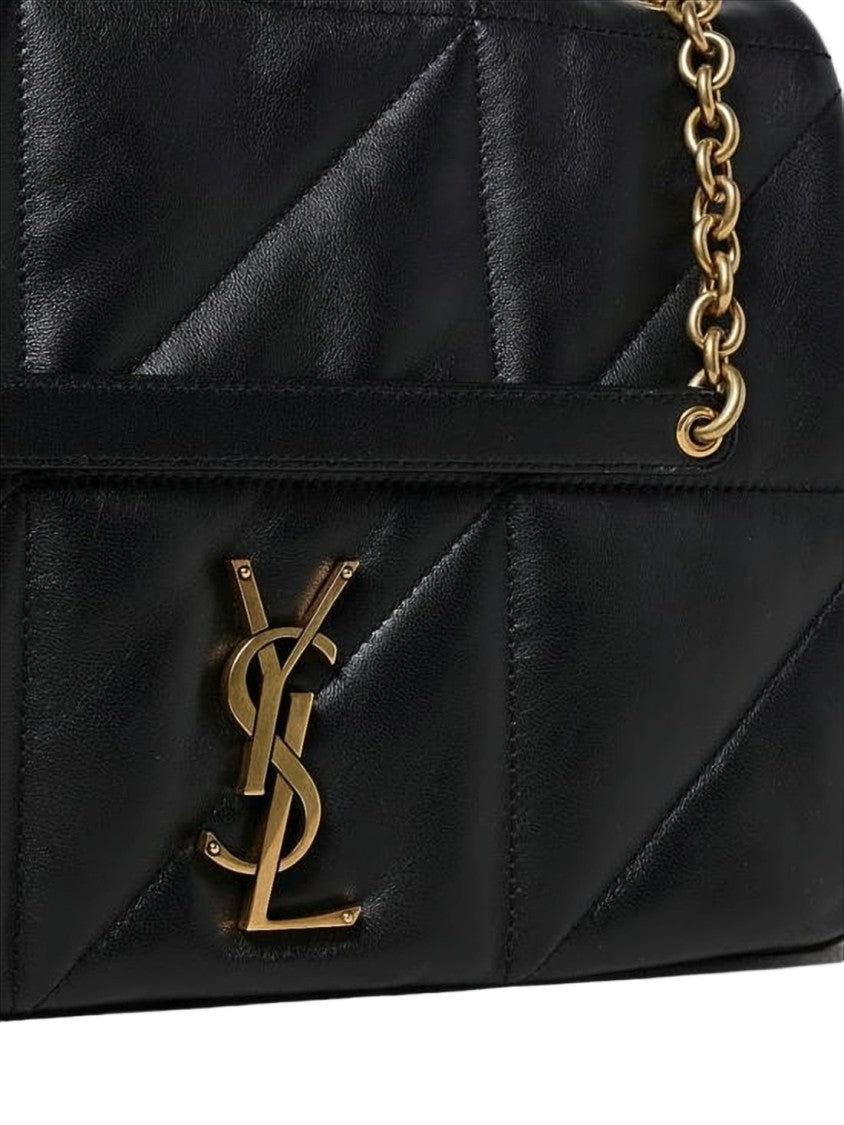 Saint Laurent Quilted Black Lambskin Crossbody Bag