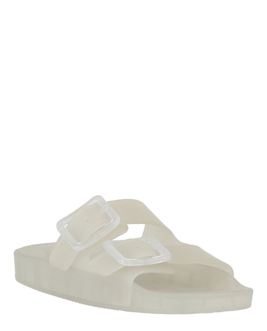 Balenciaga Transparent Double Buckle Sandal With Textured Sole