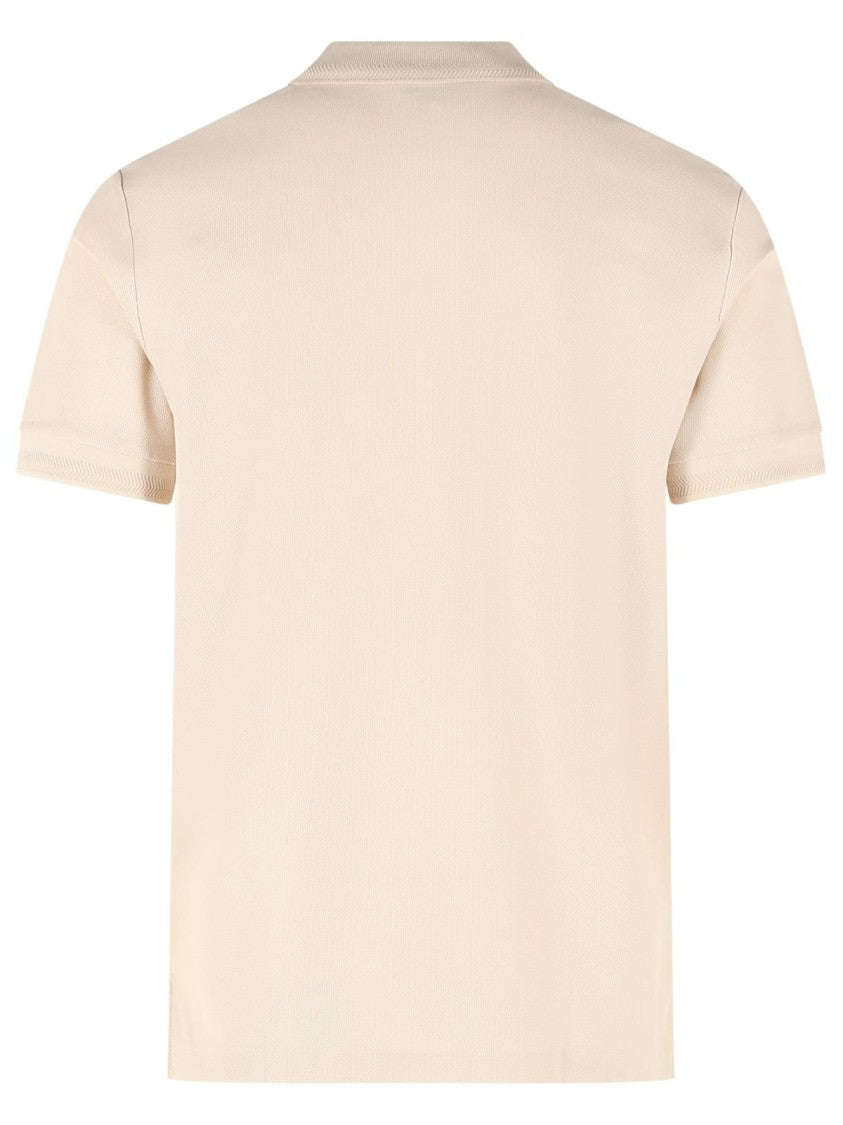 Burberry Beige Cotton Polo Shirt With Trimmed Collar