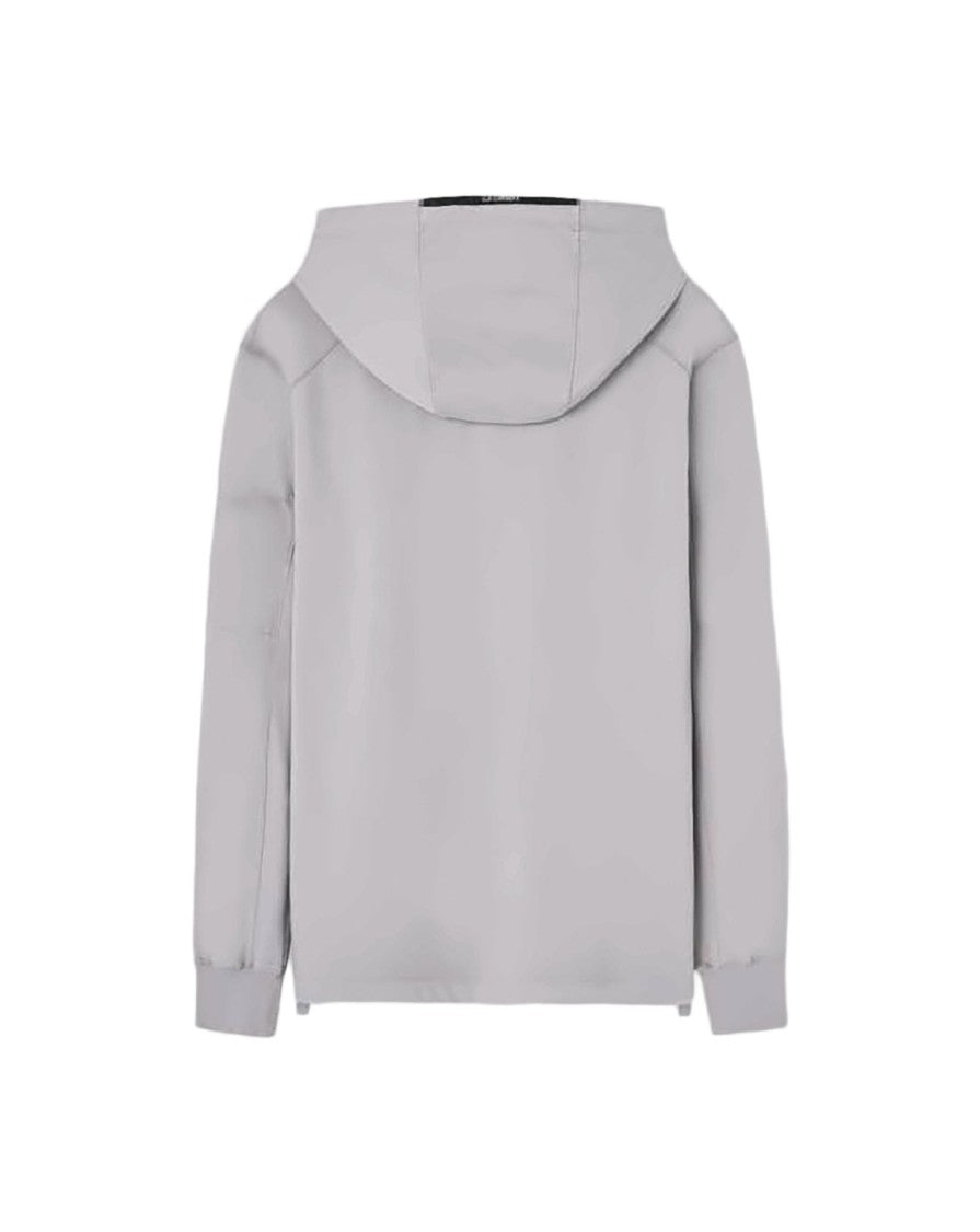 C.P. Company Minimalist Grey Hoodie With Adjustable Drawstrings