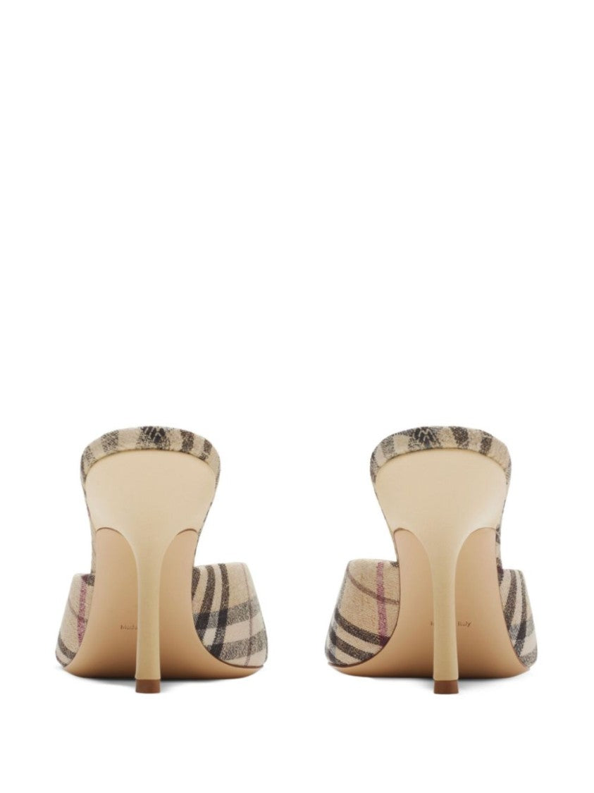 Burberry Plaid Pattern Stiletto Sandals