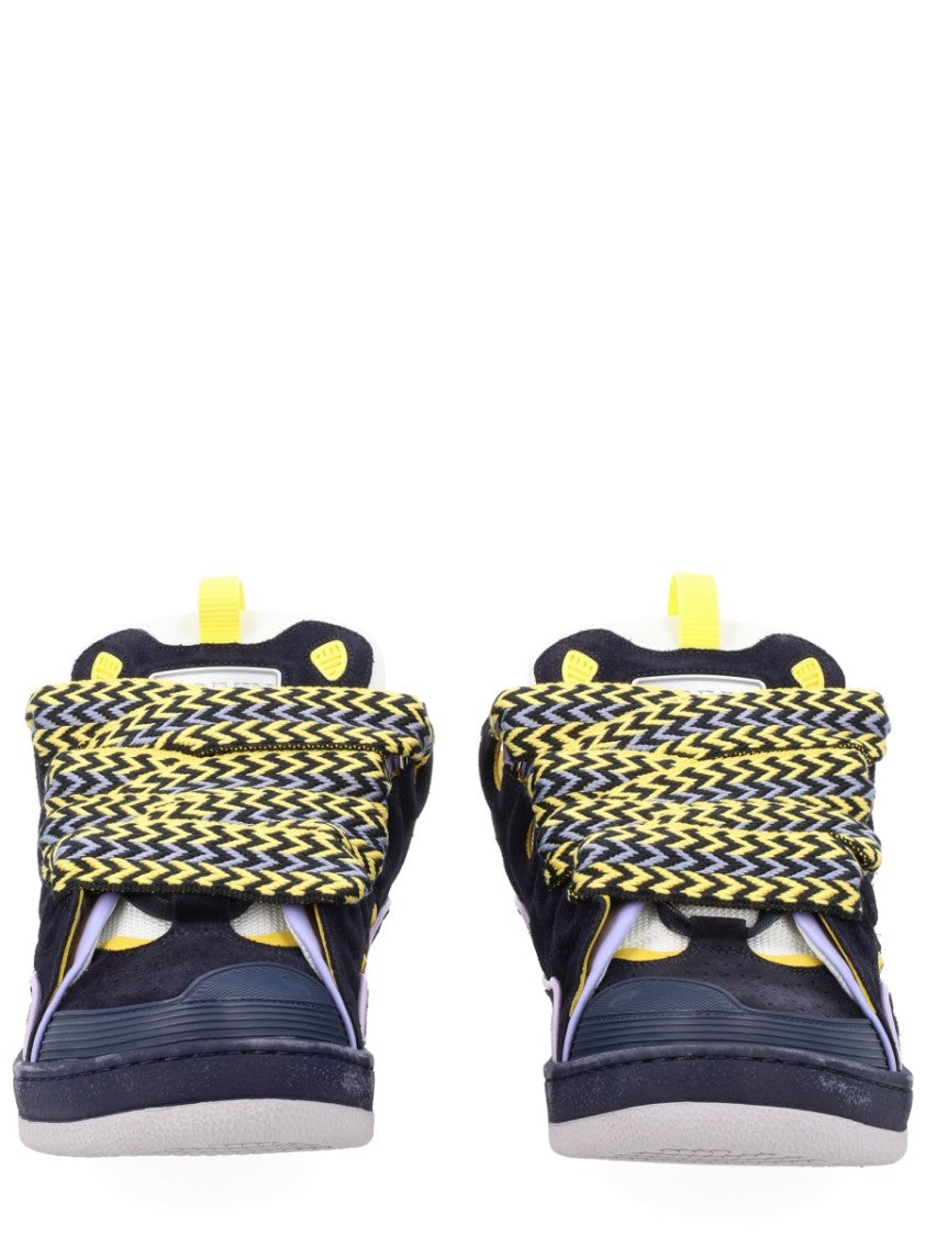 Lanvin Black Curb Zigzag Laces Padded Sneakers