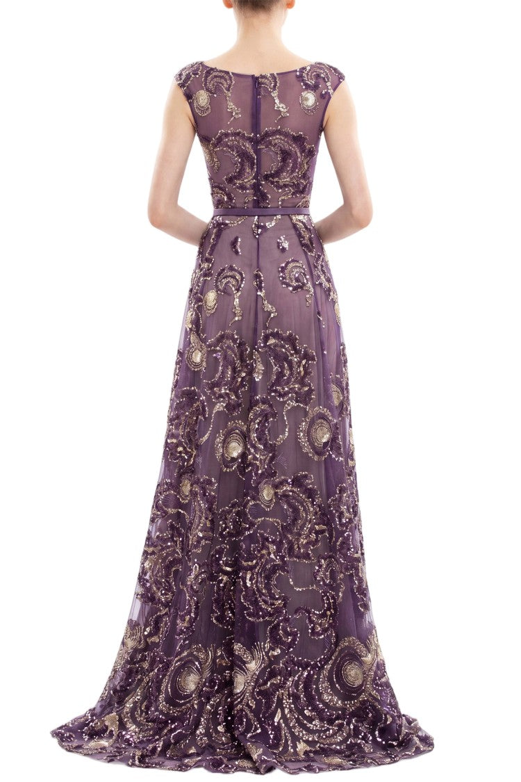 Saiid Kobeisy Embroidered Tulle Long Dress