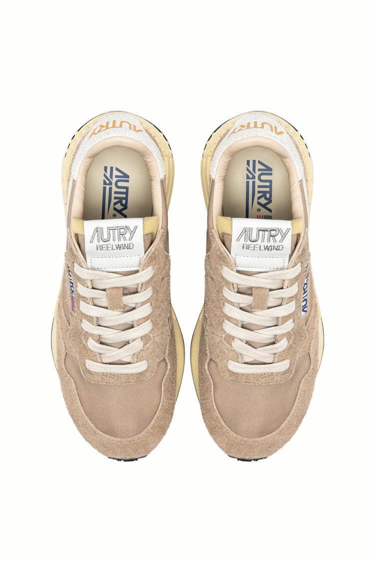 Autry Reelwind Hazelnut Nylon And Suede Running Shoes