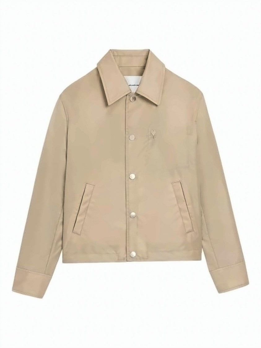 Ami Paris Cropped Boxy Jacket With Snap Button Closure