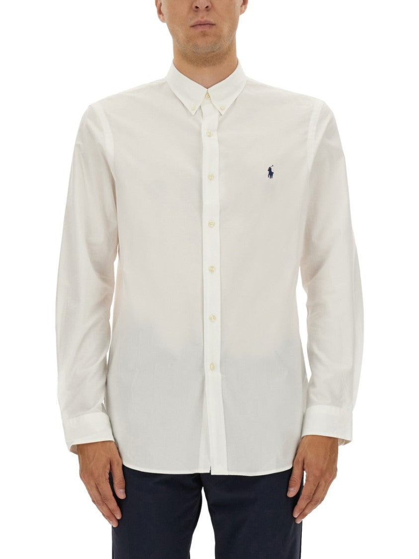 Polo Ralph Lauren Slim Fit White Button-Up Shirt