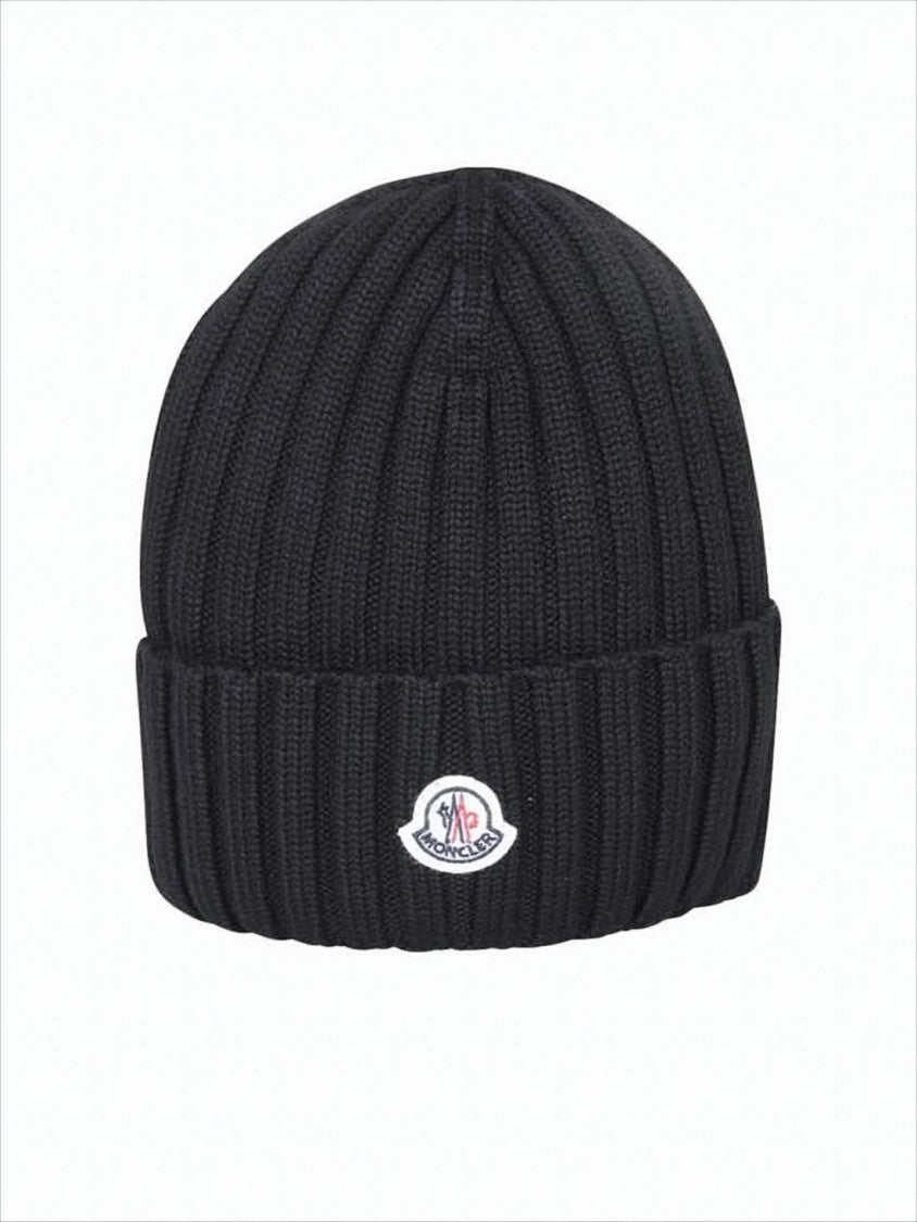 Moncler Ribbed Knit Beanie With Folded Cuff