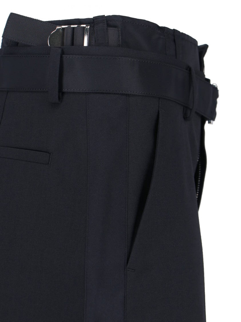 Sacai Straight-Leg Black Trousers With Tailored Silhouette