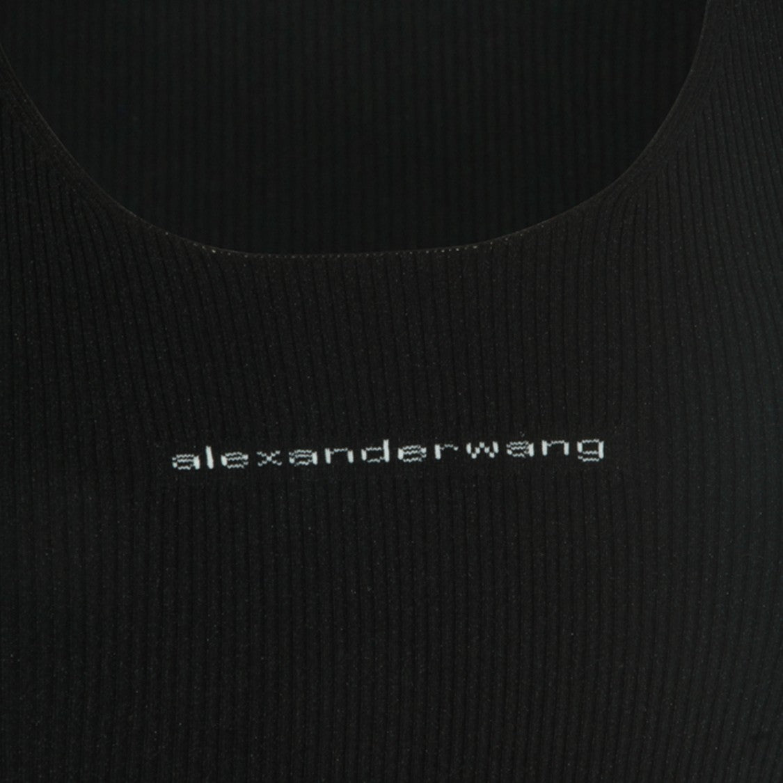 Alexander Wang Sleek Fitted Mini Dress With Scoop Neckline And Ribbed Texture