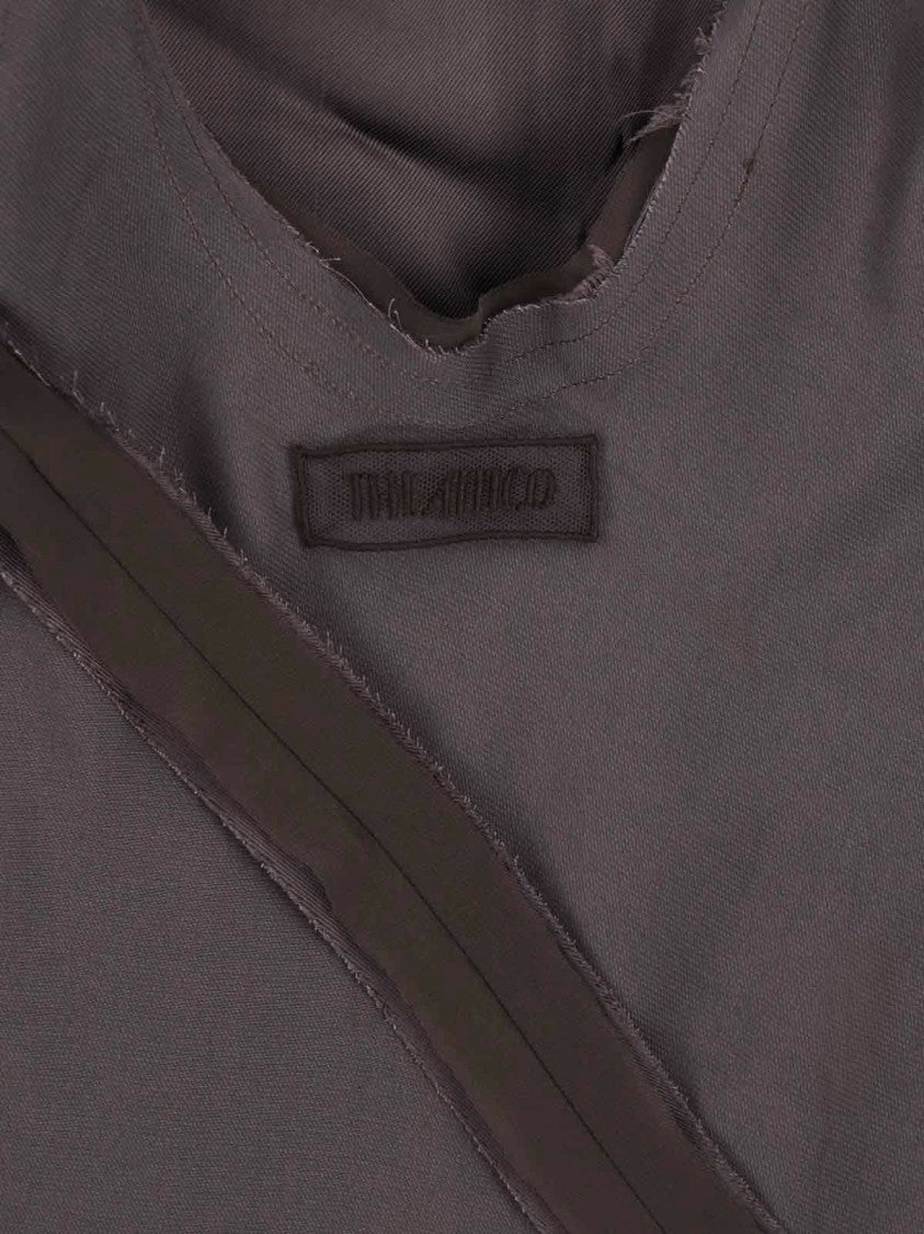 The Attico Asymmetrical Midi Dress With Deep V-Neckline