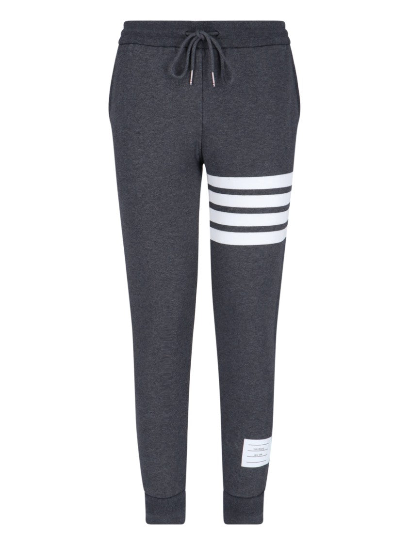 Thom Browne "Loopback 4-Bar" Sweatpants – Dark Grey